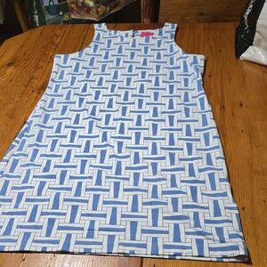 Britt Sz M Made In USA Blue and White  Dress